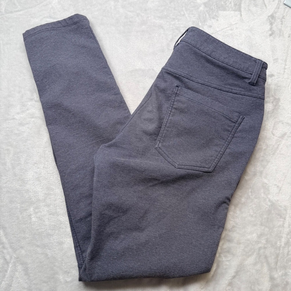 Lululemon ABC Pant Slim Tech Canvas Blue Mens 33x32.5 Pockets Trousers Tapered